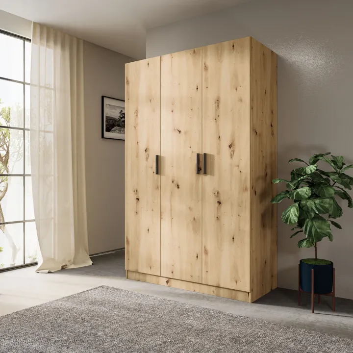 Armadio 120x191h cm 3 ante design rovere rustico Rodari