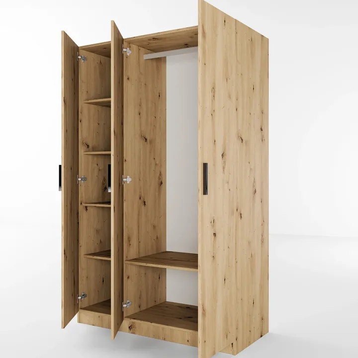 Armadio 120x191h cm 3 ante design rovere rustico Rodari