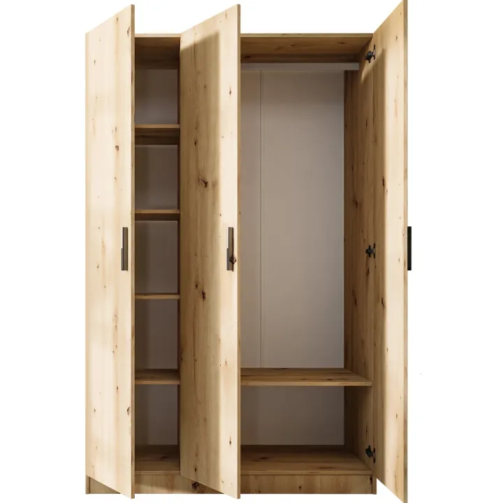 Armadio 120x191h cm 3 ante design rovere rustico Rodari
