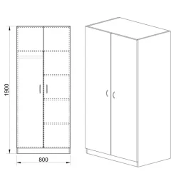 Armadio 80x191h cm 2 ante design rovere sonoma Leopardi
