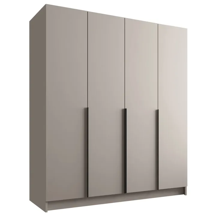 Armadio 200x215h cm 4 ante moderno beige nero Glammy 4