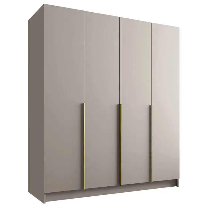 Armadio 200x215h cm 4 ante moderno beige oro Glammy 4
