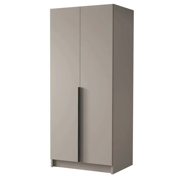 Armadio 100x215h cm 2 ante moderno beige nero Glammy 2