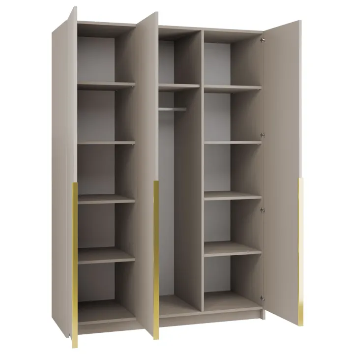 Armadio 150x215h cm 3 ante moderno beige oro Glammy 3