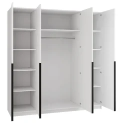 Armadio 200x215h cm 4 ante moderno bianco nero Glammy 4