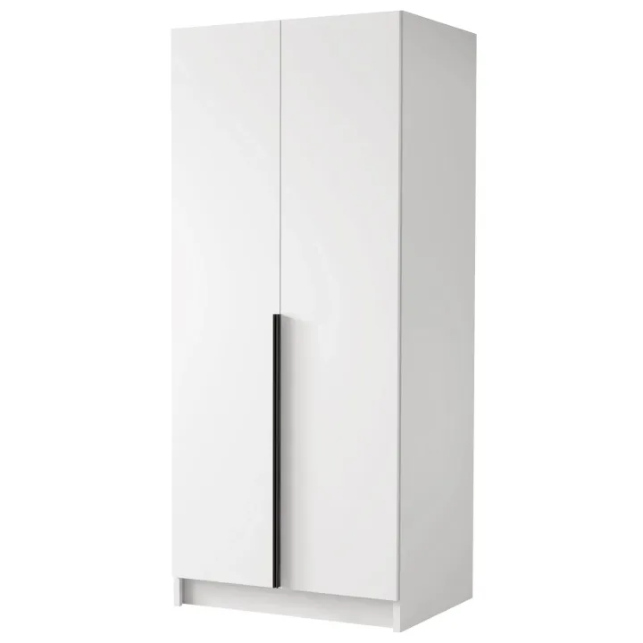 Armadio 100x215h cm 2 ante moderno bianco nero Glammy 2