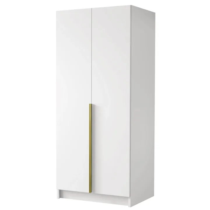Armadio 100x215h cm 2 ante moderno bianco oro Glammy 2