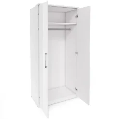 Armadio 90x217h cm 2 ante moderno bianco opaco e lucido Naper