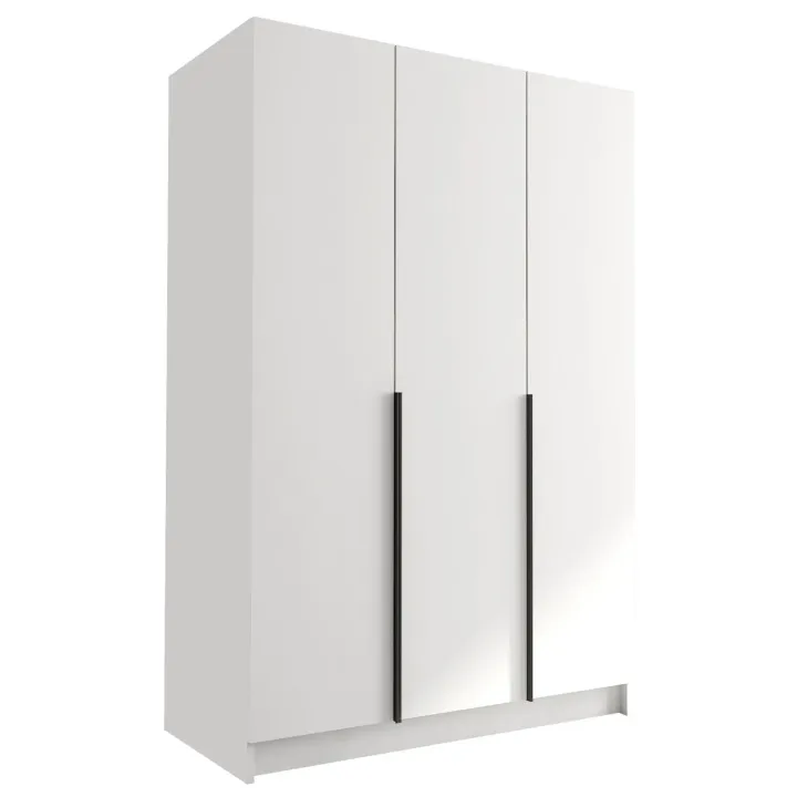 Armadio 150x215h cm 3 ante moderno bianco nero Glammy 3