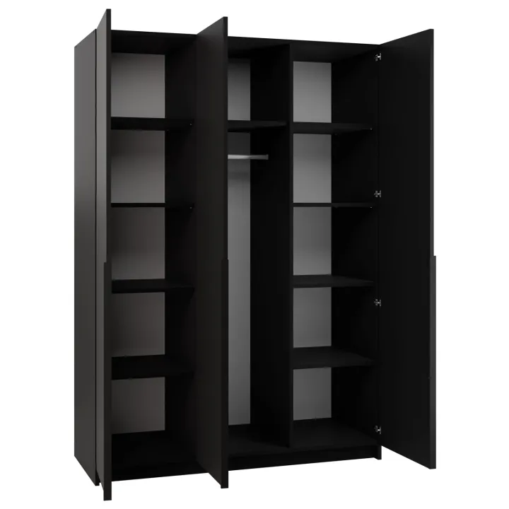 Armadio 150x215h cm 3 ante moderno nero Glammy 3