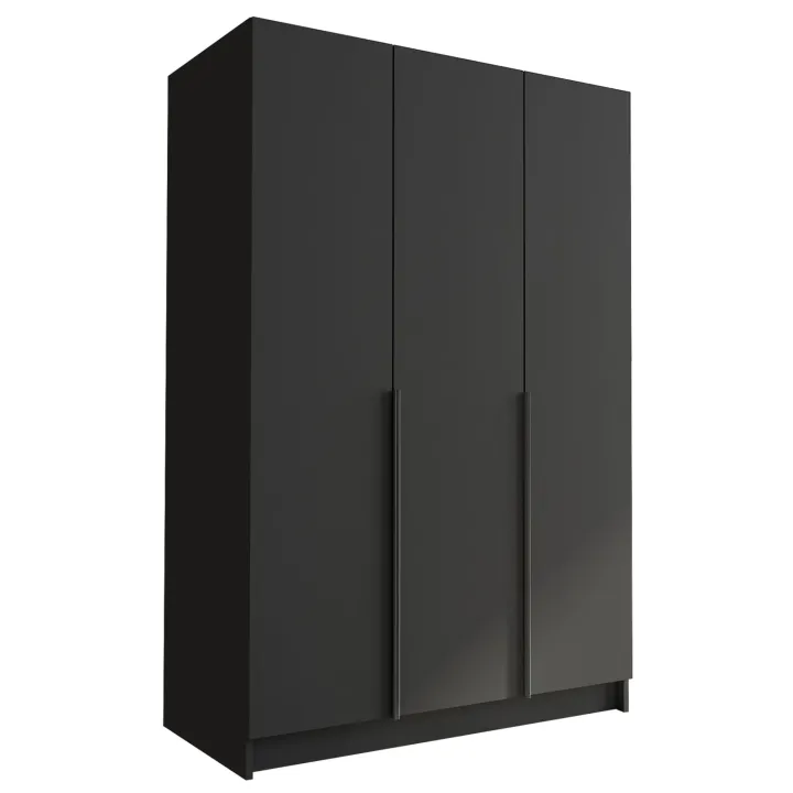 Armadio 150x215h cm 3 ante moderno nero Glammy 3