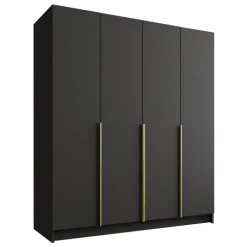 Armadio 200x215h cm 4 ante moderno nero oro Glammy 4