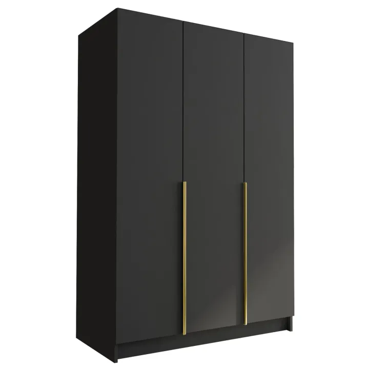 Armadio 150x215h cm 3 ante moderno nero oro Glammy 3