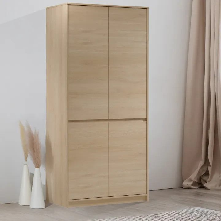 Armadio 91x198h cm 4 ante moderno rovere Funny