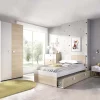 Armadio 90x205h cm 2 ante moderno rovere bianco Cairo