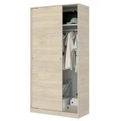 Armadio 100x204h cm 2 ante moderno scorrevoli rovere Royal