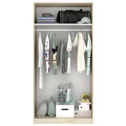 Armadio 100x204h cm 2 ante moderno scorrevoli rovere Royal