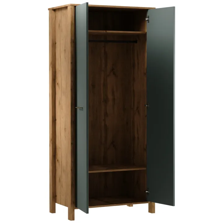 Armadio 90x200h cm 2 ante rovere verde Leave