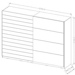 Armadio 270x210h cm 2 ante scorrevoli bianco opaco rovere Nexus Gihome®