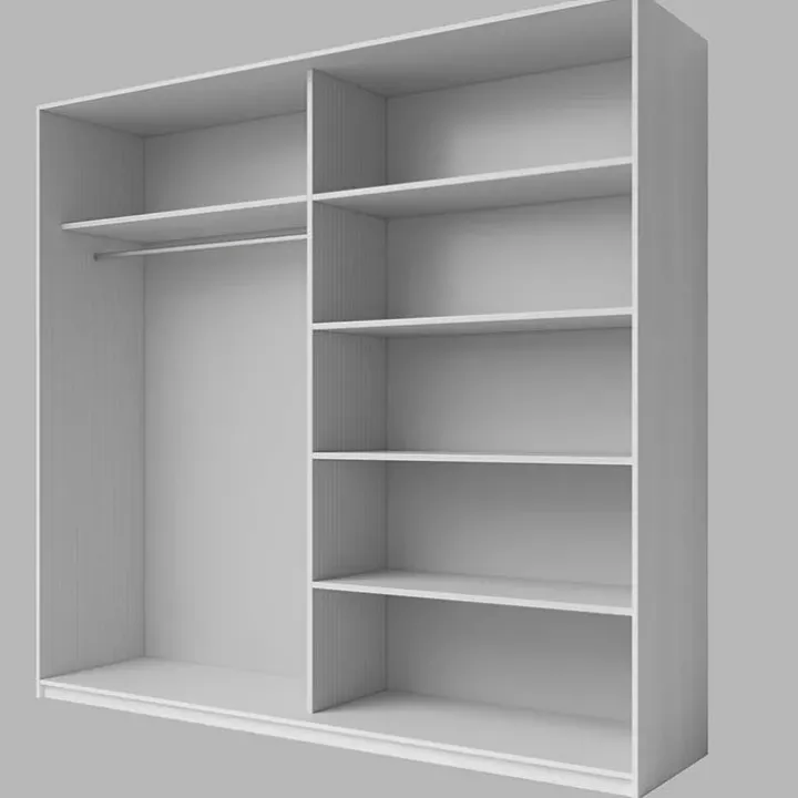 Armadio 200x210h cm 2 ante scorrevoli con specchio bianco frassinato Cortina Gihome®