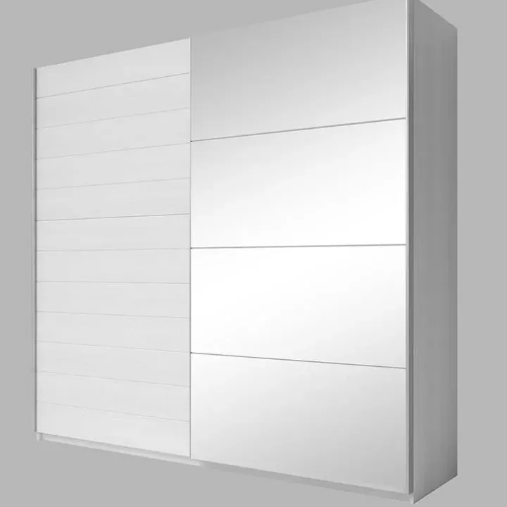 Armadio 200x210h cm 2 ante scorrevoli con specchio bianco frassinato Cortina Gihome®
