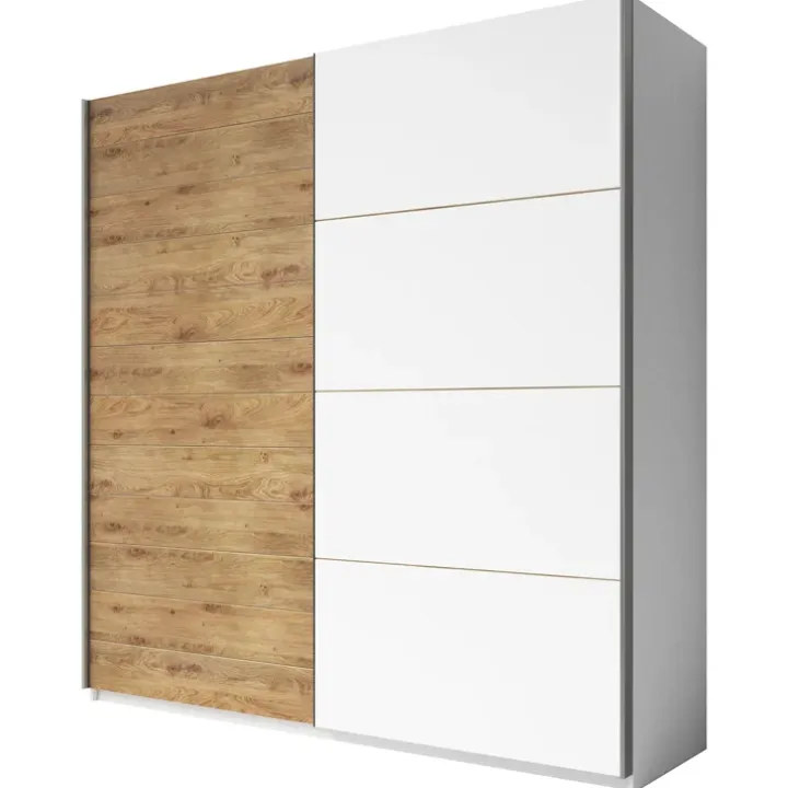 Armadio 200x210h cm 2 ante scorrevoli bianco rovere Nexus Gihome®