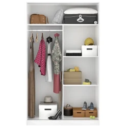 Armadio 120x204h cm 2 ante scorrevoli bianco Royal