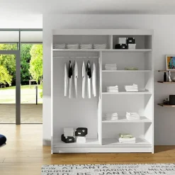 Armadio 150x200h cm 2 ante scorrevoli design bianco Vilma