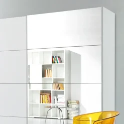 Armadio 200x210h cm 2 ante scorrevoli con specchio bianco opaco Pascal Gihome®