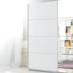 Armadio 200x210h cm 2 ante scorrevoli con specchio bianco opaco Pascal Gihome®
