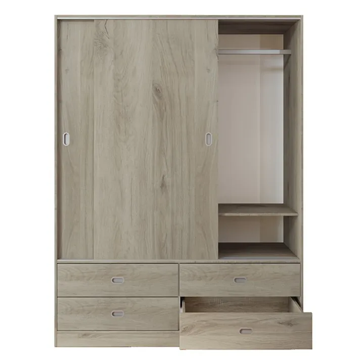 Armadio 150x201h cm 2 ante scorrevoli 4 cassetti rovere sonoma Danubio