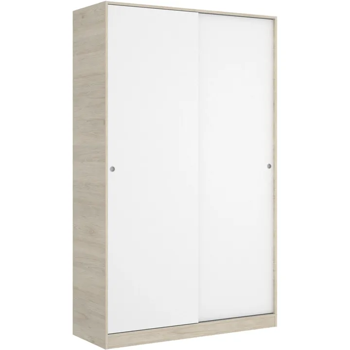 Armadio 120x204h cm 2 ante scorrevoli rovere bianco opaco Royal