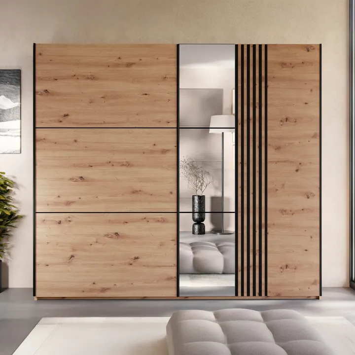 Armadio 250x215h cm 2 ante scorrevoli rovere Duppy