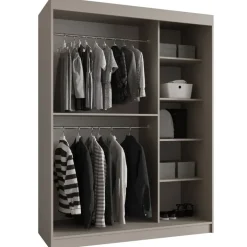 Armadio 150x200h cm 2 ante scorrevoli vetrate beige cashmere Elmor