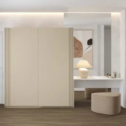 Armadio 180x210h cm 2 ante scorrevoli beige Sansha