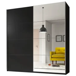 Armadio 221x210h cm 2 ante scorrevoli nero opaco Pascal Gihome®