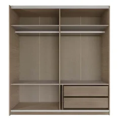Armadio 200x218h cm 2 ante scorrevoli rovere scuro marrone Rebecca