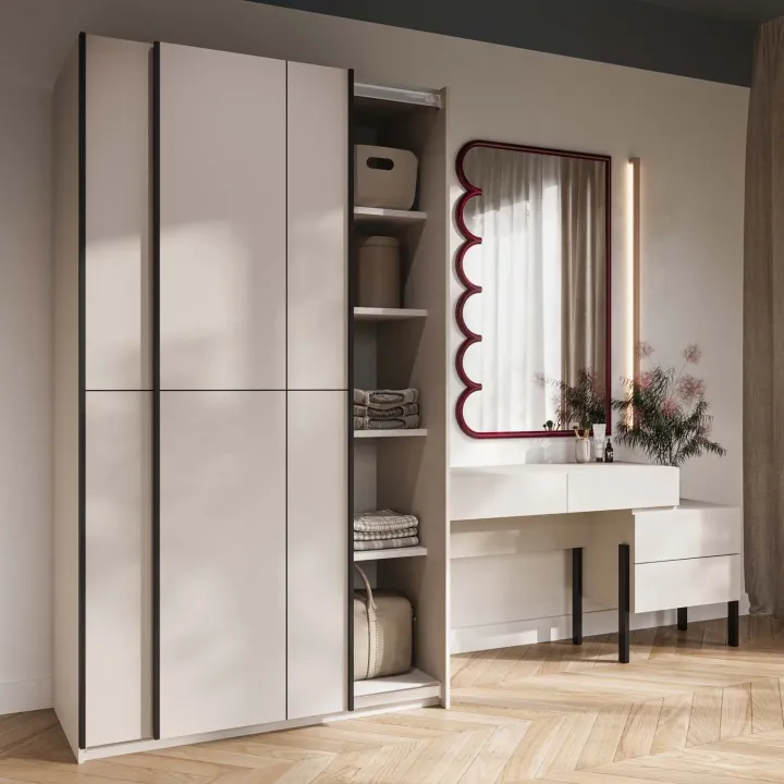 Armadio 120x210h cm 2 ante scorrevoli beige cashmere Procida