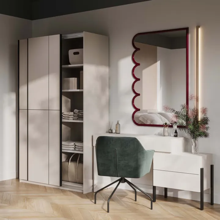 Armadio 120x210h cm 2 ante scorrevoli beige cashmere Procida