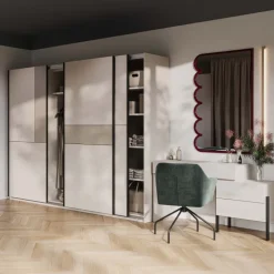 Armadio 270x210h cm 3 ante scorrevoli beige cashmere Procida