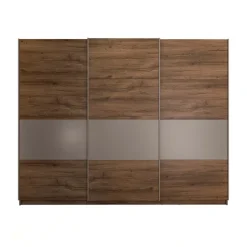 Armadio 270x215h cm 3 ante scorrevoli noce marrone Dusk