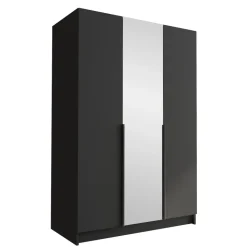 Armadio 150x215h cm 3 ante 1 specchio moderno nero Glammy 3