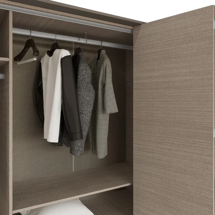 Armadio 240x220h cm 6 cassetti 2 ante a libro rovere scuro marrone Rebecca