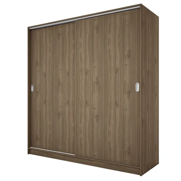 Armadio 180x191h cm due ante scorrevoli moderno noce Morante