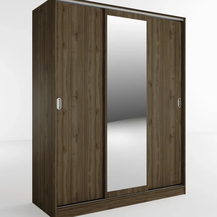 Armadio 150x191h cm scorrevole con specchio noce Collodi