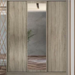 Armadio 150x191h cm scorrevole con specchio rovere sonoma Collodi