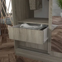 Armadio 150x191h cm scorrevole con specchio rovere sonoma Collodi