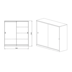 Armadio 180x191h cm scorrevole moderno rovere sonoma Morante