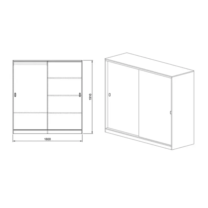 Armadio 180x191h cm scorrevole moderno rovere sonoma Morante