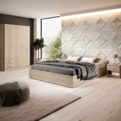 Camera completa con letto contenitore alla francese rovere Tropea